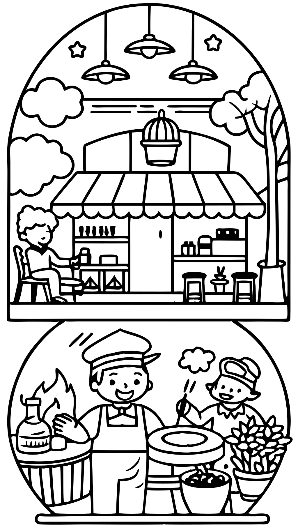 restaurant coloring pages